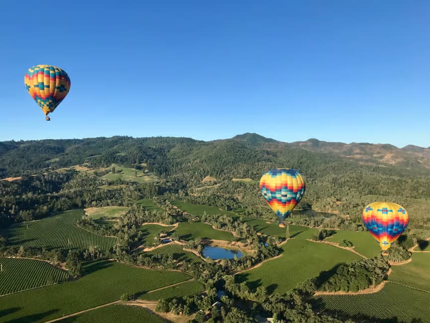 Hot air balloon ride over Napa Valley, California Hot air balloon ride over Napa Valley, California