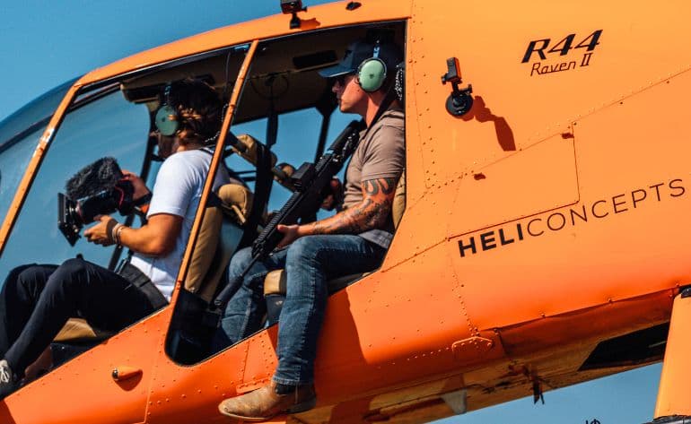 Tactical Helicopter Flight near Austin with Ground Target Shooting - vue 3