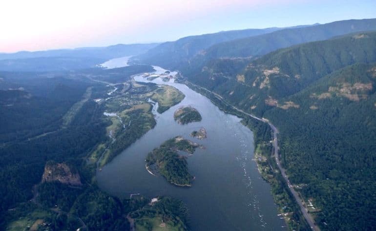 Introductory airplane flight in Portland over the Columbia River - vue 1