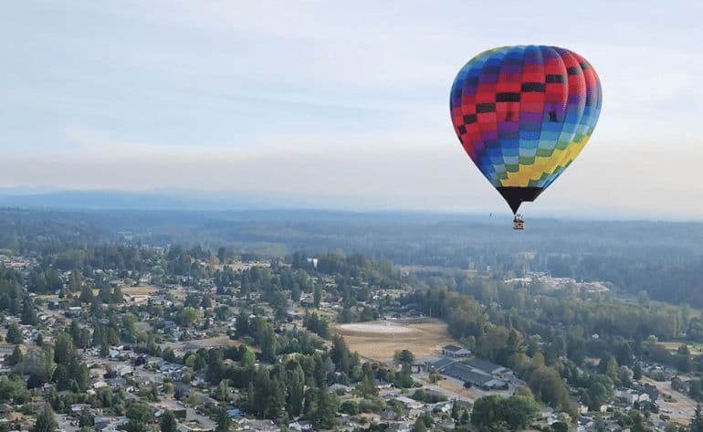 Sunrise hot air balloon ride in Seattle - vue 2