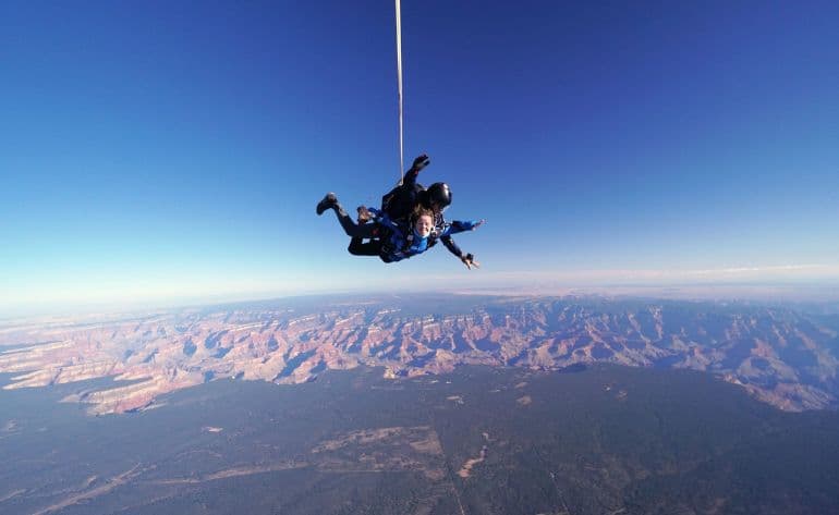 Skydiving at the Grand Canyon from 16,000 feet Skydiving at the Grand Canyon from 16,000 feet
