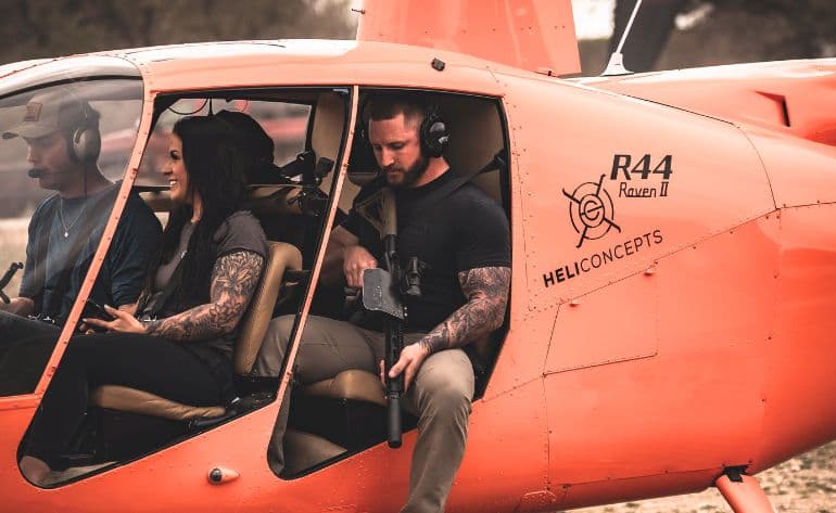 Tactical Helicopter Flight near Austin with Ground Target Shooting Tactical Helicopter Flight near Austin with Ground Target Shooting