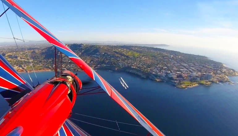 Introductory biplane flight in San Diego, California - vue 1